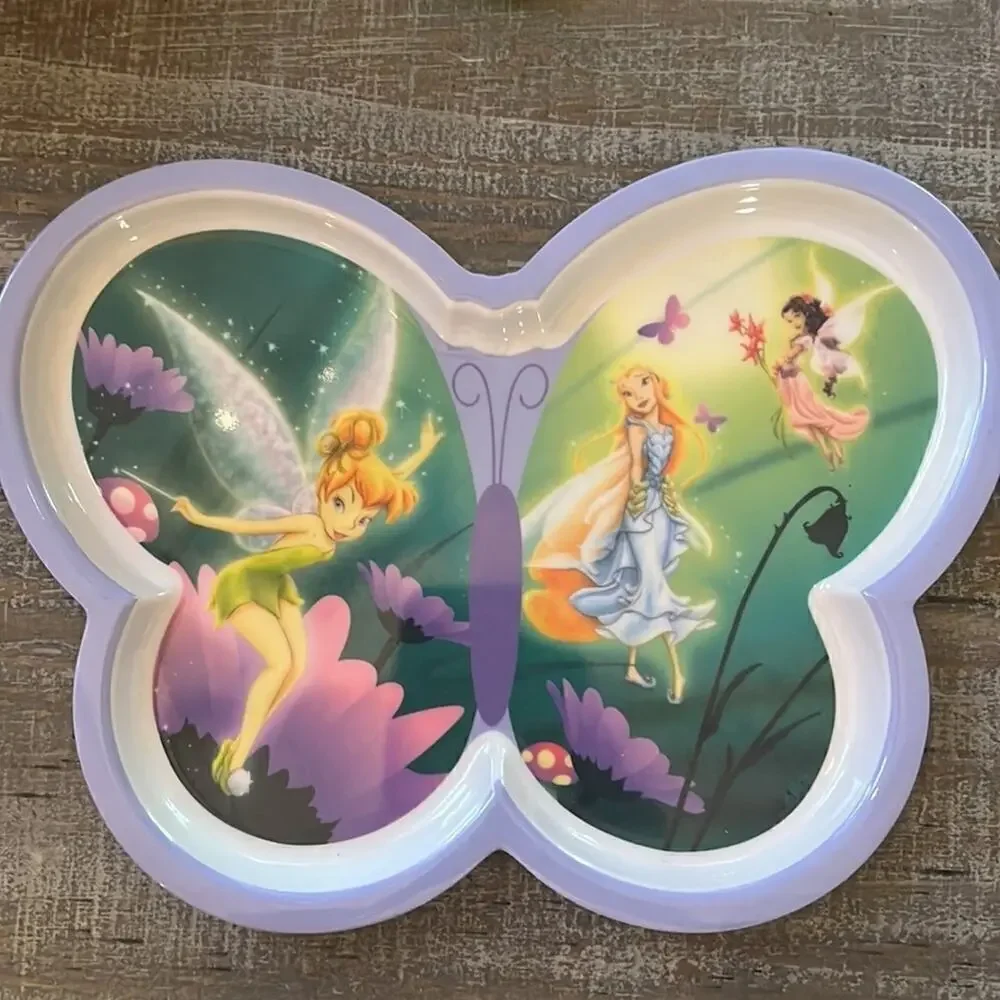 ▶️ Disney Store ◀️ 2 Tinker Bell & Fairies Plastic Collectors Plates.